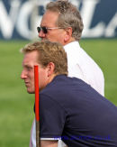 Oliver Townend & Badminton Director & Course Designer Hugh Thomas watch the dressage